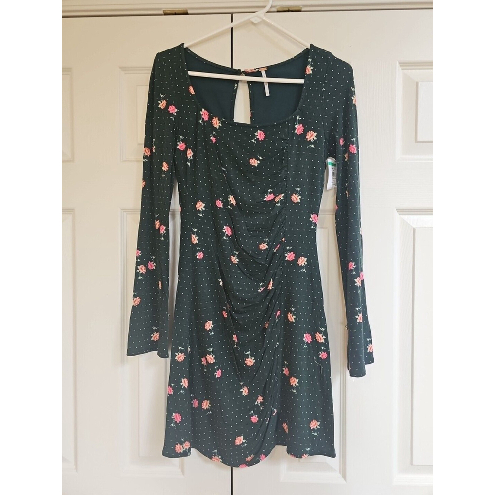 Free People Celia Mini Dress X-Small Green Floral